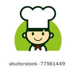 cute chef character logo vector