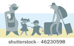 the cartoon depicts a traveling ...