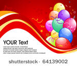 abstract party balloons with...