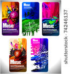colorful musical theme vector...