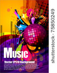 colorful musical theme vector...