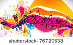 colorful musical theme vector...