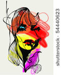 abstract design with girl for t ...