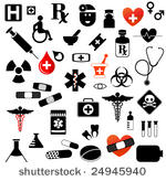 large set of medical symbols