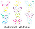 hand drawn butterflies in...