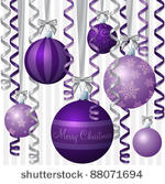 purple ribbon and bauble...