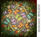 abstract grunge floral ornament ...