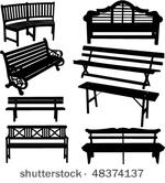 bench silhouette   vector