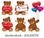 valentine bears set vector....