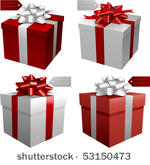 red vector gift boxes