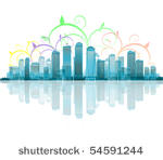 vector city reflection