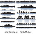set of vector detailed cities...