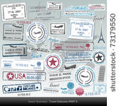 vector passport stamps and...