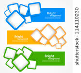 set of banners with squares