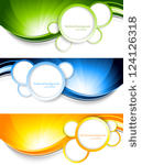 set of banners with circles