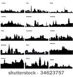 detailed vector silhouettes of...