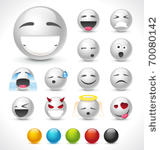 set of beautiful vector smiles. ...