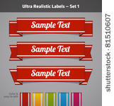 realistic vector fabric labels