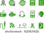 vector icons pack   green...