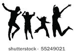 jumping family vector