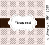 vintage pink card  polka dot...