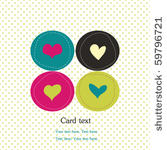 card with colorful hearts and...