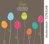 easter eggs flowers card with ...