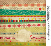 scrap template of vintage worn...