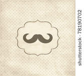 vintage card with  mustache