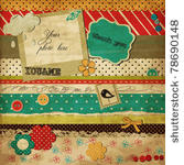 scrap template of vintage worn...