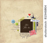 romantic scrap template  love...