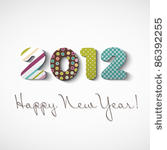 happy new year 2012  colorful...