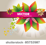 colorful banner with flowers