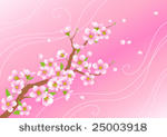 blossoming branch with flying...