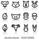 domestic animals set  vector...