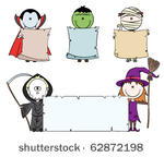 children dressed in halloween...