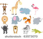 set of animal icons and...