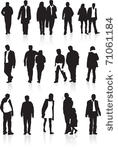 a group of black silhouettes ...