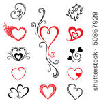 hearts     tattoo set 2