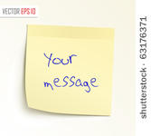 yellow sticky note. vector