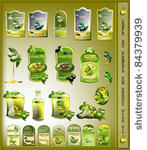 set of olives oil labels
