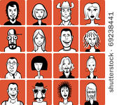 doodle funny faces set   one of ...