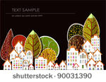 city and trees background
