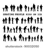 skaters on the ice rink  winter ...