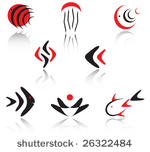 set of red and black animal...