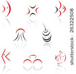 vector. set of red and black...