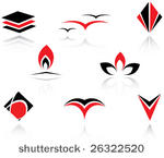 set of red and black symbols  ...
