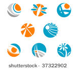 set of color symbols isolated...