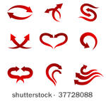 set of arrow icons isolated on...
