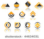 set of color symbols isolated...